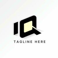 Logo design graphic concept creative premium abstract vector stock unique initial letter IQ font with shadow. Related to monogram tech 3D typography