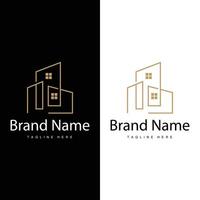 House logo, real estate residential construction building design simple elegant minimalist lines vector