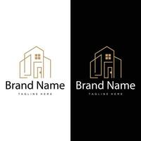 House logo, real estate residential construction building design simple elegant minimalist lines vector