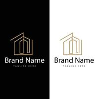 House logo, real estate residential construction building design simple elegant minimalist lines vector
