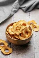 Dried apple chips photo