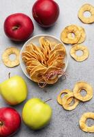Dried apple chips photo