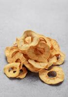 Dried apple chips photo