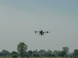 The drone can be controlled with a mobile phone using GPS signals to provide directional control over the air. photo