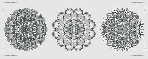 Vector luxury mandala template background and ornamental design for coloring page, greeting card, invitation, tattoo, floral mandala.