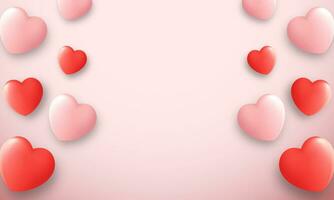 Valentine's day background. 3d love, for banner or greeting card. Vector illustration