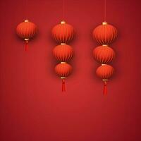 hanging Chinese lantern element. for happy new year, background vector