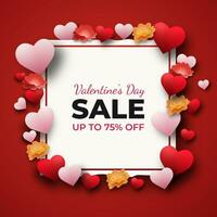 Valentine's day sale. 3d love, for background, banner. Vector illustration