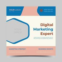 Digital business marketing banner for social media post template vector