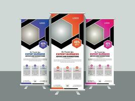 Modern Rollup banner and rack card design template vector