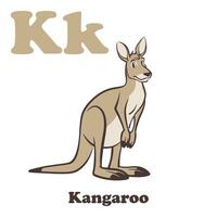 Kangaroo Alphabet Cartoon Character For Kids vector