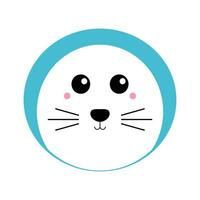 cute seal animal kawaii character icon vector illustration design icon. cute animal design elements. Suitable for use as a complement to children's designs.