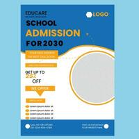 School Admission Flyer Template Design vector