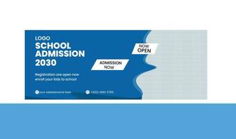 School Admission web Banner Template Design vector