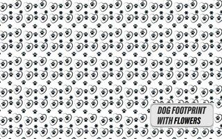 Dog footprint pattern and background design vector