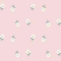 Floral Seamless Pattern of Sparse White Flowers on Pink Background. Wallpaper Design for Textiles, Fabrics, Decorations, Papers Prints, Fashion Backgrounds, Wrappings Packaging. vector