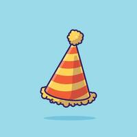 Party hat simple cartoon vector illustration new year stuff concept icon isolated