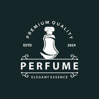 Simple minimalist perfume logo beauty product brand template perfume bottle design vector