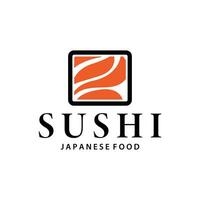 Sushi logo sencillo diseño Sushi japonés comida icono modelo producto japonés cocina vector