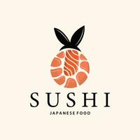 Sushi logo sencillo diseño Sushi japonés comida icono modelo producto japonés cocina vector