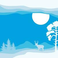 winter papercut background vector