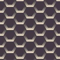 Hexagon Blocks Grid Dark Seamless Pattern Vector Illustration