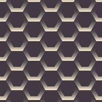 Hexagon Blocks Grid Dark Seamless Pattern Vector Illustration