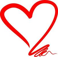 rojo corazón forma en blanco antecedentes con amor texto. vector