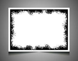 vintage frame for photo or congratulation, a black and white square frame with halftone dot effect a grunge texture, vector