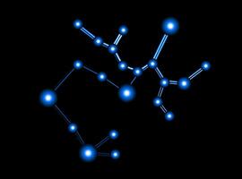 The Sagittarius constellation with a neon effect. vector