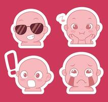 Cute cartoon expression emoji character vector design art for stickers template