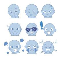 Cute cartoon expression emoji character vector design art for stickers template