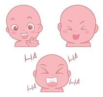 Cute cartoon expression emoji character vector design art for stickers template