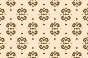 Fabric ethnic pattern art. Ikat seamless pattern in tribal. American, Mexican style. vector