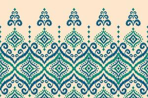 patrón étnico ikat sin costuras en tribal. estampado de adornos étnicos geométricos aztecas. estilo de patrón ikat. vector