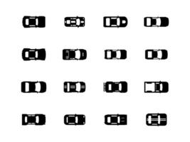 Car Type Objects icons Set. Vector black illustration.