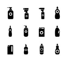 Spray bottle icon set, Spray cans isolated flat line icons vector. vector