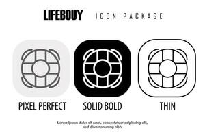 Lifebouy outline icon in different style vector design pixel perfect