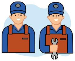 mechanic technician avatar or Auto mechanic icons vector