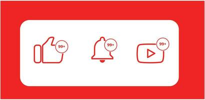 Youtube logo icono. conjunto Youtube icono. editorial vector. vector