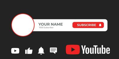 Youtube Channel Cover Wireframe. Youtube Banner For Design Your Channel. Youtube Channel Name Lower Third vector