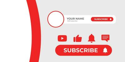 Youtube Channel Cover Wireframe. Youtube Banner For Design Your Channel. Youtube Channel Name Lower Third vector