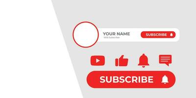 Youtube Channel Cover Wireframe. Youtube Banner For Design Your Channel. Youtube Channel Name Lower Third vector