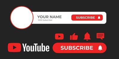 Youtube Channel Cover Wireframe. Youtube Banner For Design Your Channel. Youtube Channel Name Lower Third vector