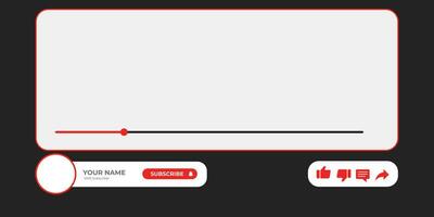 Youtube Channel Cover Wireframe. Youtube Banner For Design Your Channel. Youtube Channel Name Lower Third vector