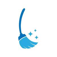 Broom vector icon illustration. Broom cleaning logo