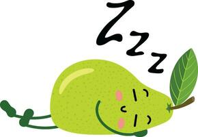 Fresh pear funny mascot sleeping vector
