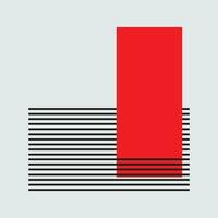 Red abstract background with stripes and lines. Vector illustration.