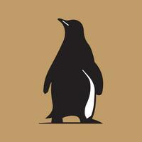 penguin isolated on a brown background. vector illustration