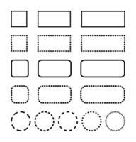 rectángulo y circulo forma sólido y punto contorno antecedentes. vector